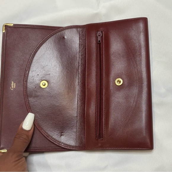 Vintage Must de Cartier Bordeaux Leather Long Wallet - Picture 5 of 13